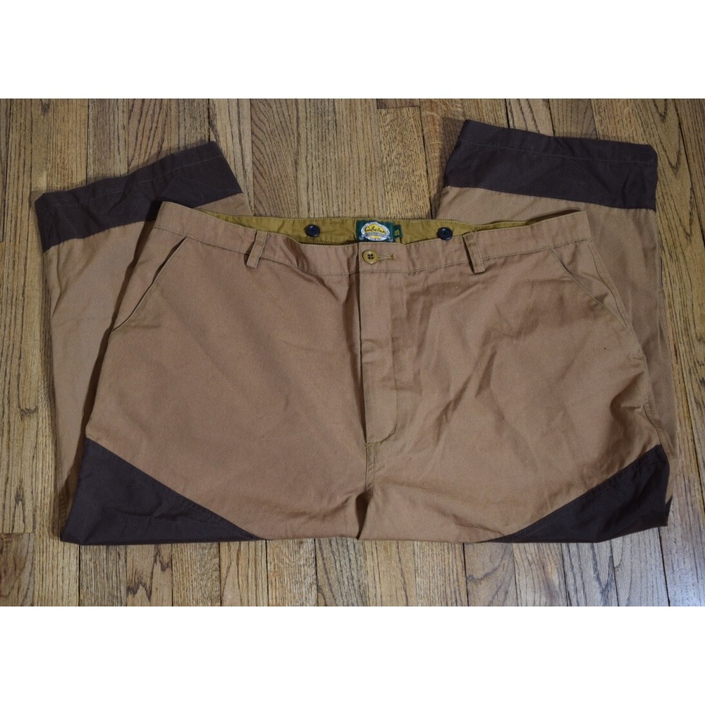 Cabelas Outdoor Field Pants Brush Guard Hunting Tan Cotton Size‎ 46x24